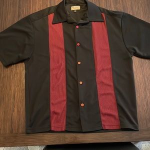 BC Ethic Lounge USA Mix, size L large, black with burgundy shirt.